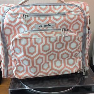 Ju-Ju-Be Geometric Pink and White Diaper Bag